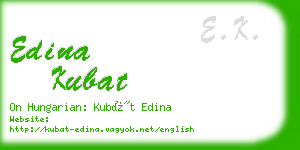 edina kubat business card